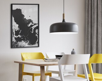 Arte mural abstracto, Blanco y negro, Arte imprimible, Pintura moderna, Impresión minimalista, Contemporáneo, Descarga digital