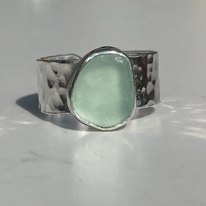 Seaglass cuff ring