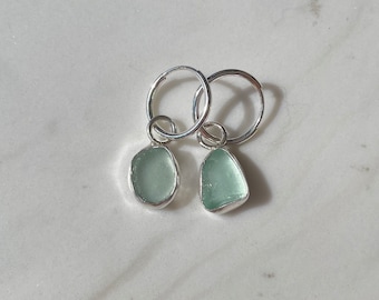 Seaglass hoop earrings