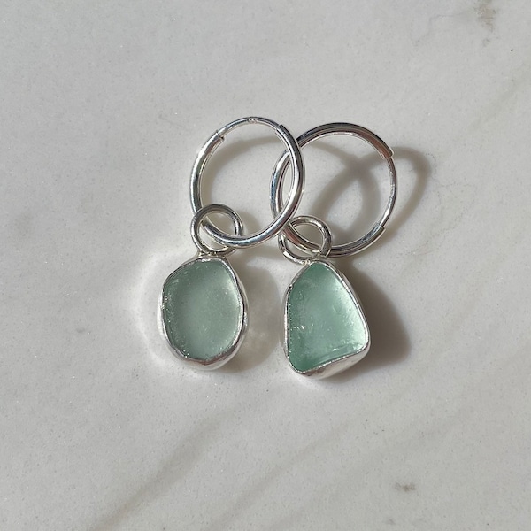 Seaglass hoop earrings