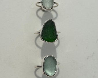 Statement seaglass ring