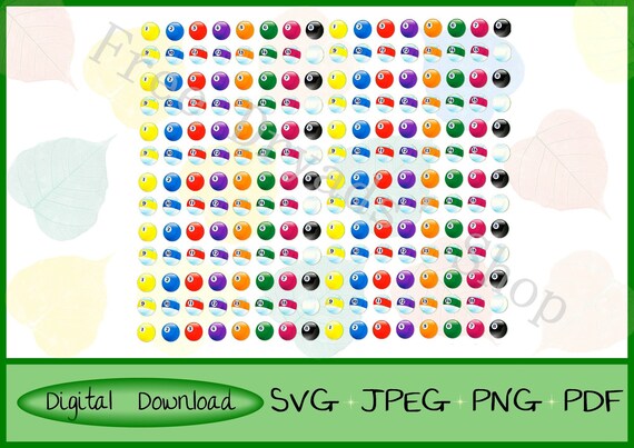 Digital Files SVG Pool Billiards Printable Digital - Etsy