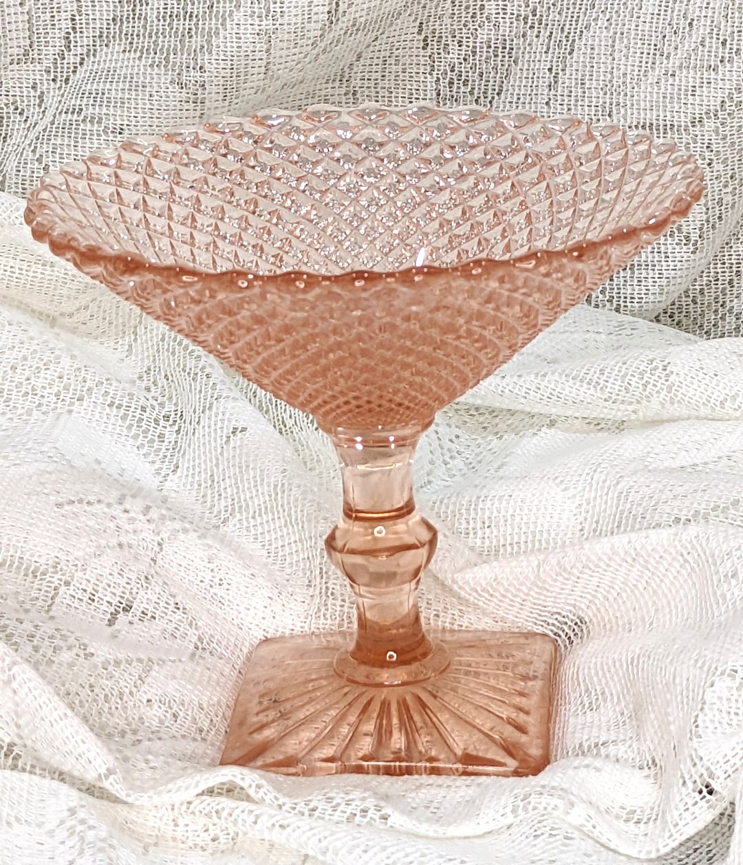 Anchor Hocking 1930's Miss America Pink Compote Etsy