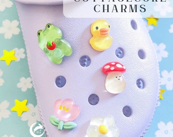 SHOE CHARM Gummy Cottage Charms | Accessories | Frog | Mushroom | Daisy | Flowers | Cute | Kawaii | Shoe | Set | Gifts | Clips | Kid |Nature