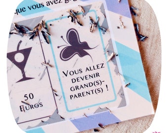 Tarjeta rasca y gana "Van a ser abuelos": anuncio original de embarazo para futuros abuelos