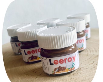 Mini vasetti Nutella personalizzati: regalo nascita, festa, battesimo, compleanno, comunione, matrimonio, baby shower, ringraziamento invitati