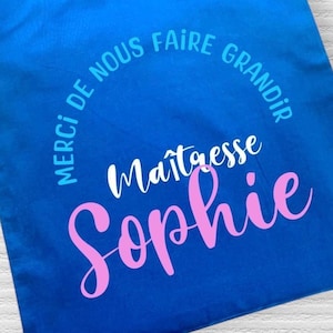 Bolsa de tela personalizada – Regalo de fin de curso – Gracias Maestro, Maestro, ATSEM, Maestro de escuela