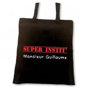 Bolsa de tela personalizada – Regalo de fin de curso – Gracias Maestro, Maestro, ATSEM, Maestro de escuela