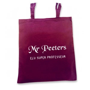 Bolsa de tela personalizada – Regalo de fin de curso – Gracias Maestro, Maestro, ATSEM, Maestro de escuela