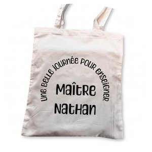 Bolsa de tela personalizada – Regalo de fin de curso – Gracias Maestro, Maestro, ATSEM, Maestro de escuela