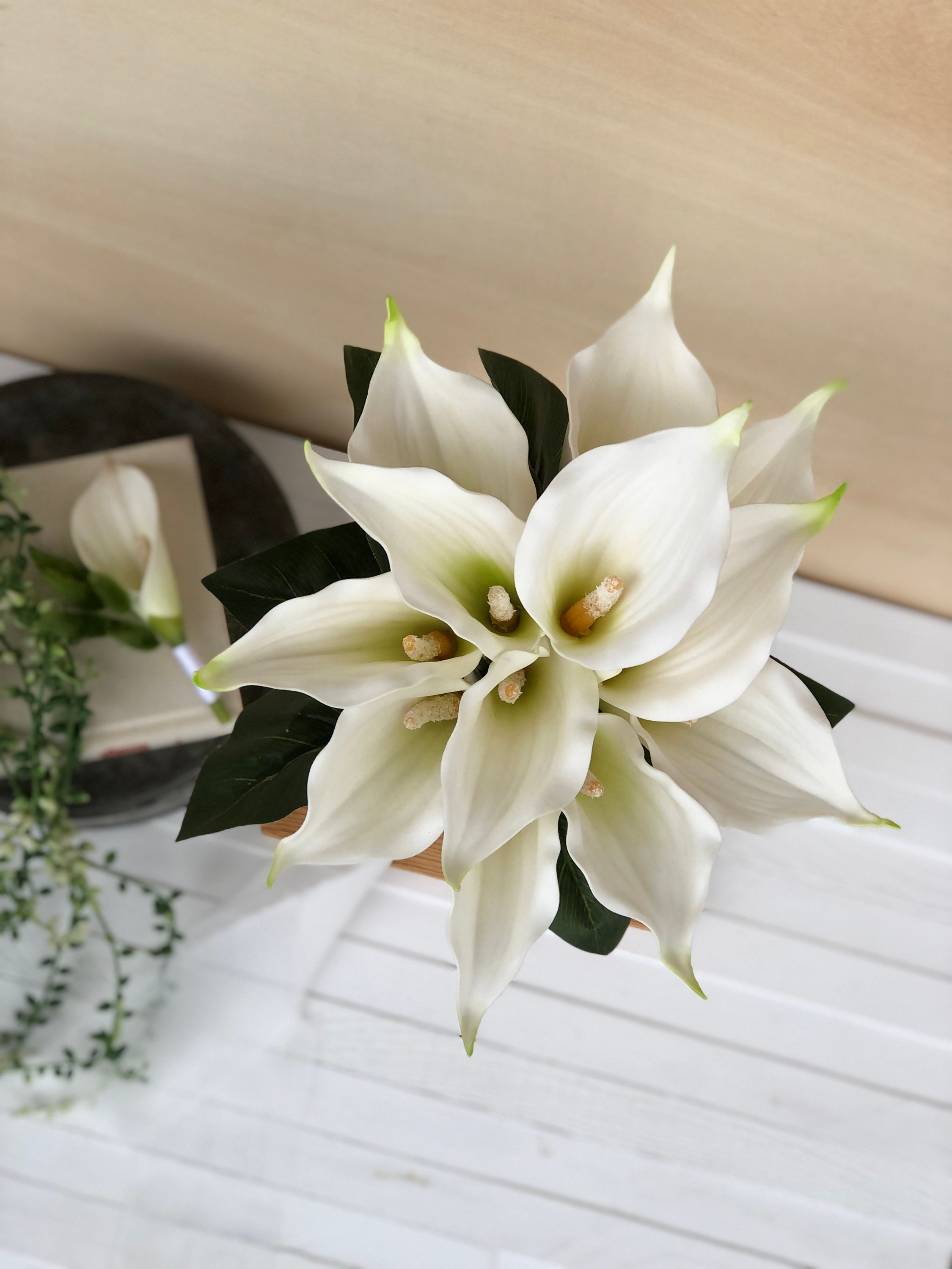 Handmade White Calla Lily Bridal Bouquet