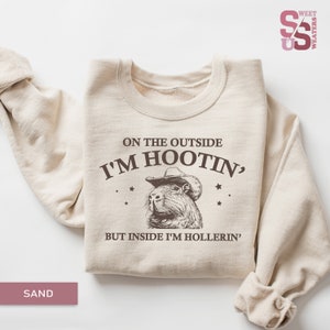 Capybara Cowboy Sweatshirt: Funny Meme Unisex Sweater