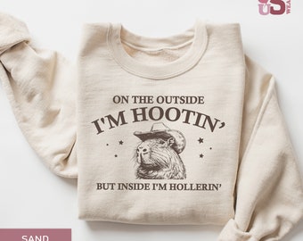 Capybara Cowboy Sweatshirt: Funny Meme Unisex Sweater