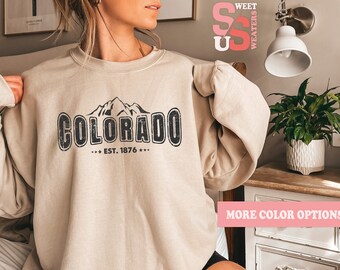 Colorado Sweatshirt: Mountain State Crewneck or Hoodie
