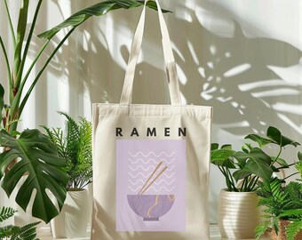 Ramen minnaar canvas draagtas | Leuke, herbruikbare, duurzame canvas draagtas, noedelliefhebber, schattig, modern, esthetisch, klassiek