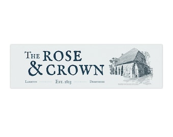 Rose and Crown Inn Pride and Prejudice bumper sticker | Jane Austen car decal