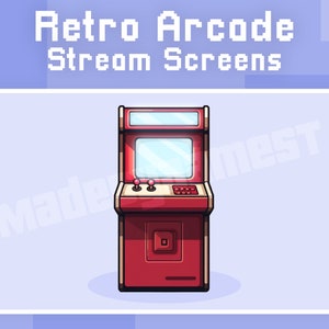 ALMOST FREE - Retro Arcade Animated Stream Screens // Twitch Screens // Starting Soon Screen // Stream Starting Soon // Retro Twitch Overlay