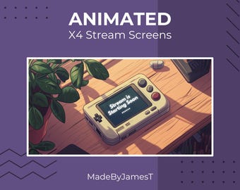 Retro Gaming Console II Stream Screens for Twitch - Twitch Overlay, Starting Soon Screen, Starting Soon, Stream, Stream Overlay