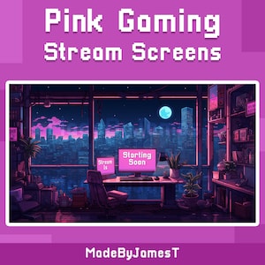 Cozy Pink Gaming Room / Twitch Screens / Stream Screens / Twitch Overlay Pink / Starting Soon / Stream Starting Soon / Twitch Brb Screen