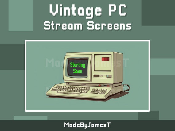 ALMOST FREE - Vintage Retro PC Stream Screens // Retro Twitch Overlay // Starting Soon Screen // Starting Soon // Retro png // Stream