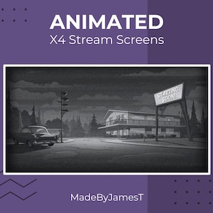 Animated Vintage Retro Stream Screens for Twitch - Starting Soon, Obs Overlay, Twitch Overlay Package, Stream Package, Stream Overlay
