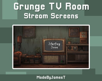 Grunge TV-kamer Streamschermen / Begint binnenkort / Obs-overlay / Stream Begint binnenkort / Begint binnenkort Scherm / Offline / Twitch Brb-scherm