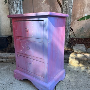 Custom Painted Upcycled Night Stand