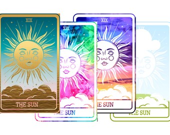 The Sun Tarot Card CANVA CUSTOM FRAME Template Instant Digital Download