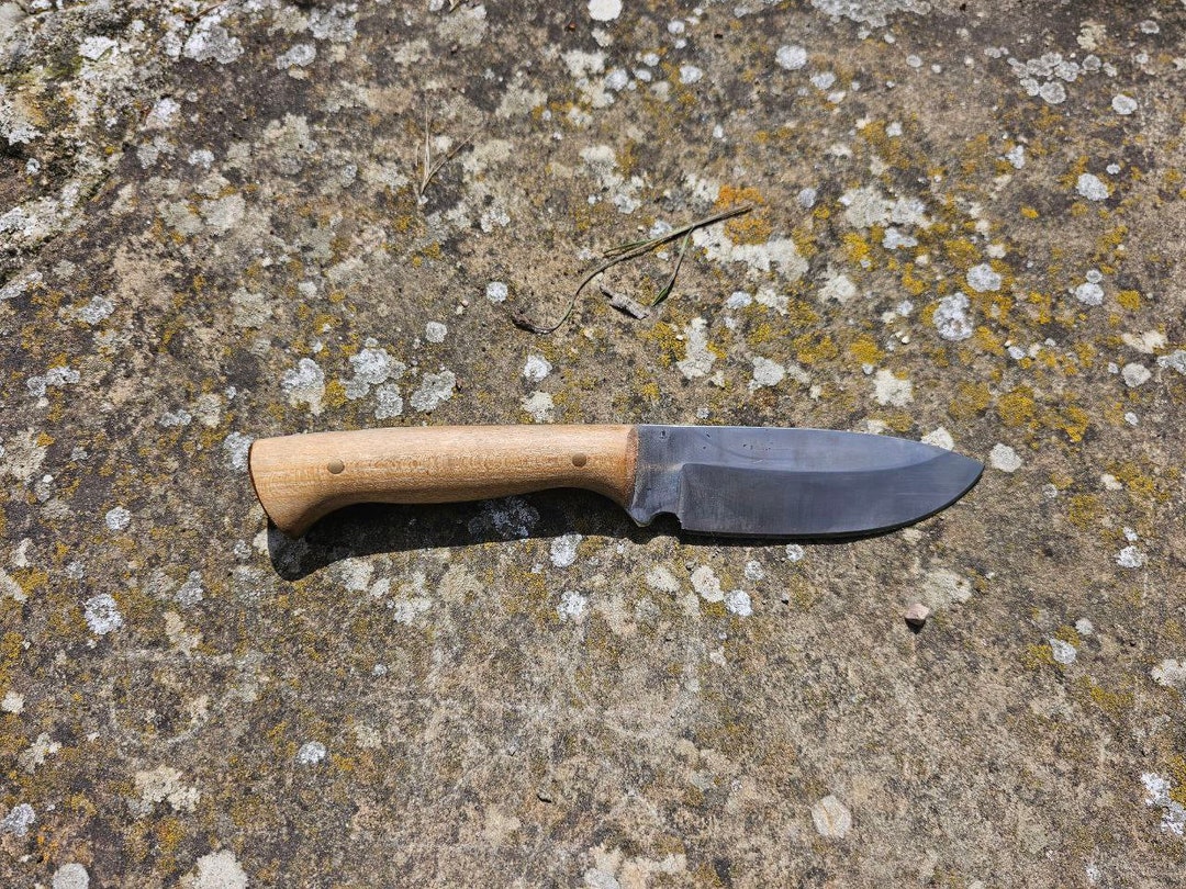 Full Tang Bushcraft Knife With Cherry Handle Etsy