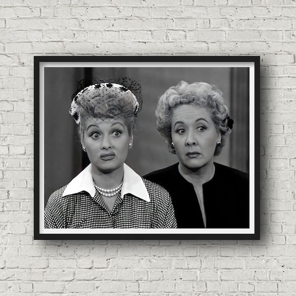 Lucille Ball and Vivian Vance in I Love Lucy, Old Hollywood Print, Women of Hollywood, Glam Room Wall Art, Gift Idea, Museum Quality Print