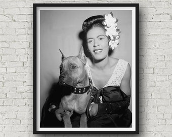 Billie Holiday & Mister | 1947 | Black and White | Museum Quality Poster