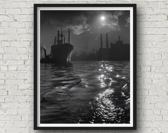 Nebliger Hafen | 1960 | Poster in Museumsqualität