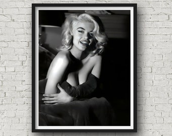 Jayne Mansfield, 1955: Classic Hollywood Glamour, Black and White Photo