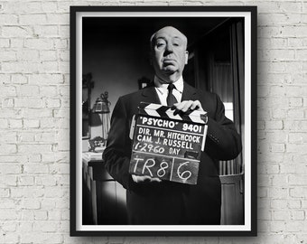 Alfred Hitchcock on set of Psycho | 1960 | Museum Quality Print