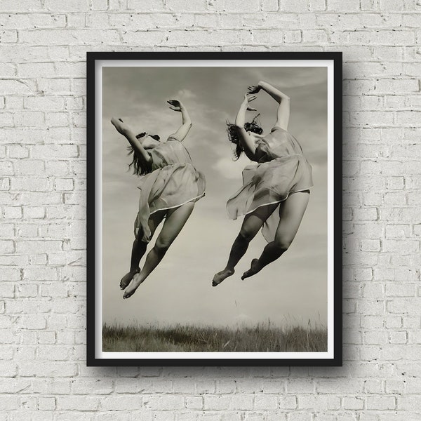 impression vintage danseuse en l'air, photographie des années 1930, impression d'art, art mural classique, cadeau pour danseuse, impression de qualité musée