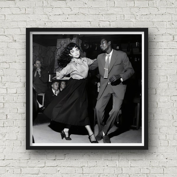 Couple Dancing, 1950s Photography Print, Vintage Photo Wall Art, Classic Wall Decor, Museum Quality Print