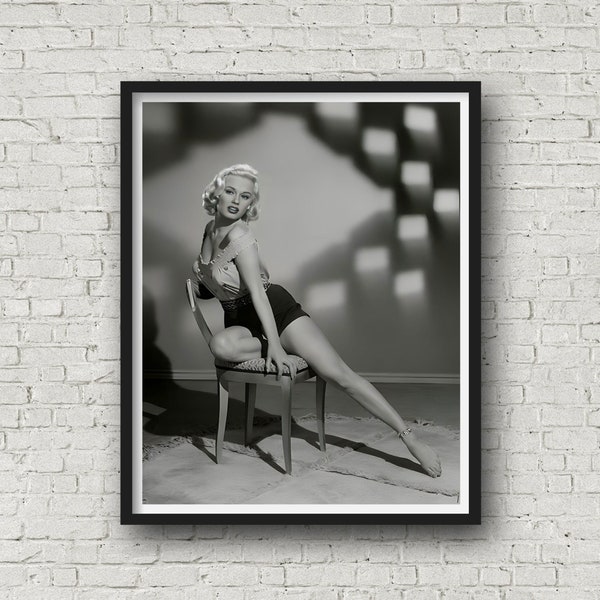 Mamie Van Doren, Old Hollywood Print, Glam Room Wall Art, 1950s Photography, Vintage Glamour Print, Museum Quality Print