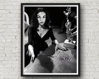 Vampira 1954 Print: Retro Gothic Halloween Wall Art