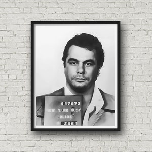 John Gotti The Teflon Don Mugshot, Famous Mugshots, Mafia Print, Man Cave Wall Art, John Gotti Print, Museum Quality Print