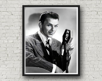 Frank Sinatra NBC Mic Print: Vintage Hollywood Wall Art