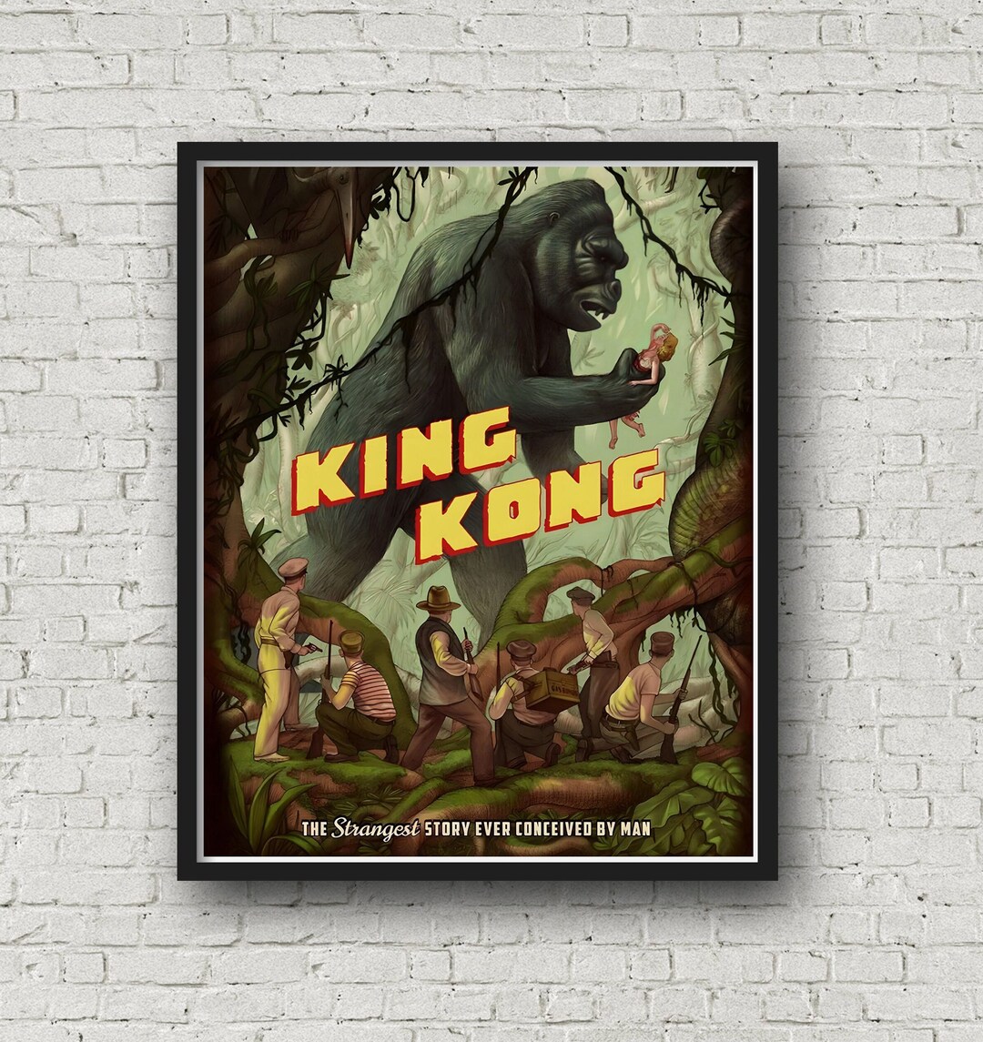 King Kong Movie Poster Print, Vintage Movie Poster, King Kong Wall Art