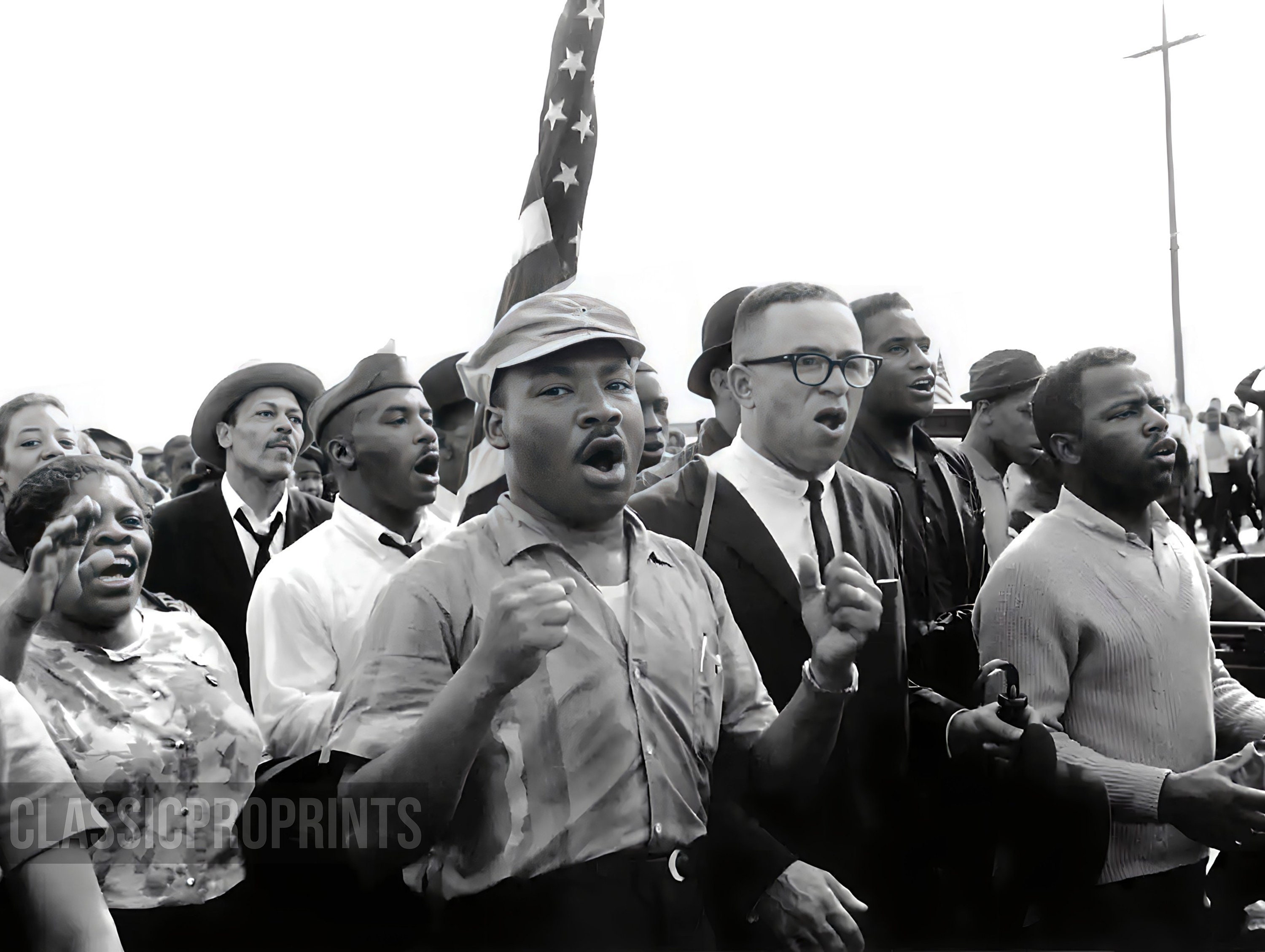 Martin Luther King Jr and Supporters at the Selma to Montgomery March ...