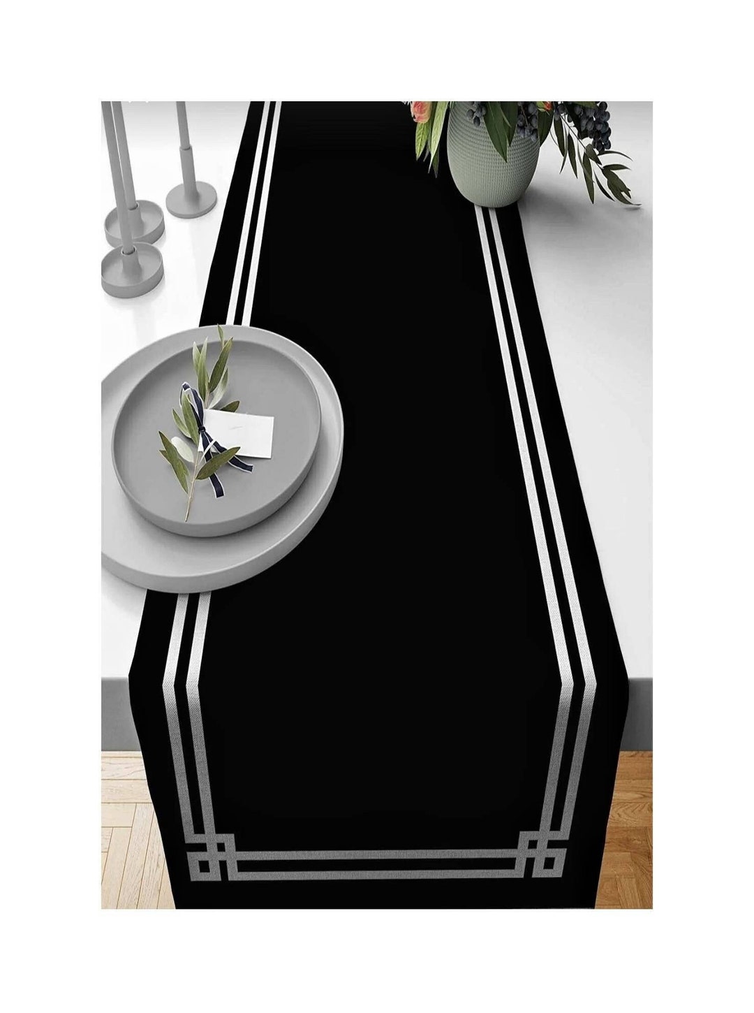 Black Table Runner for Modern Dining Room Decor, Table Centerpiece, New Home Gift, Various Color
