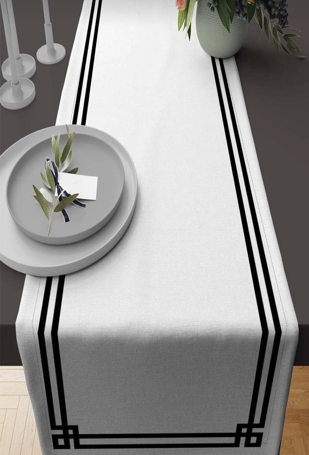 Black Table Runner for Modern Dining Room Decor, Table Centerpiece, New
