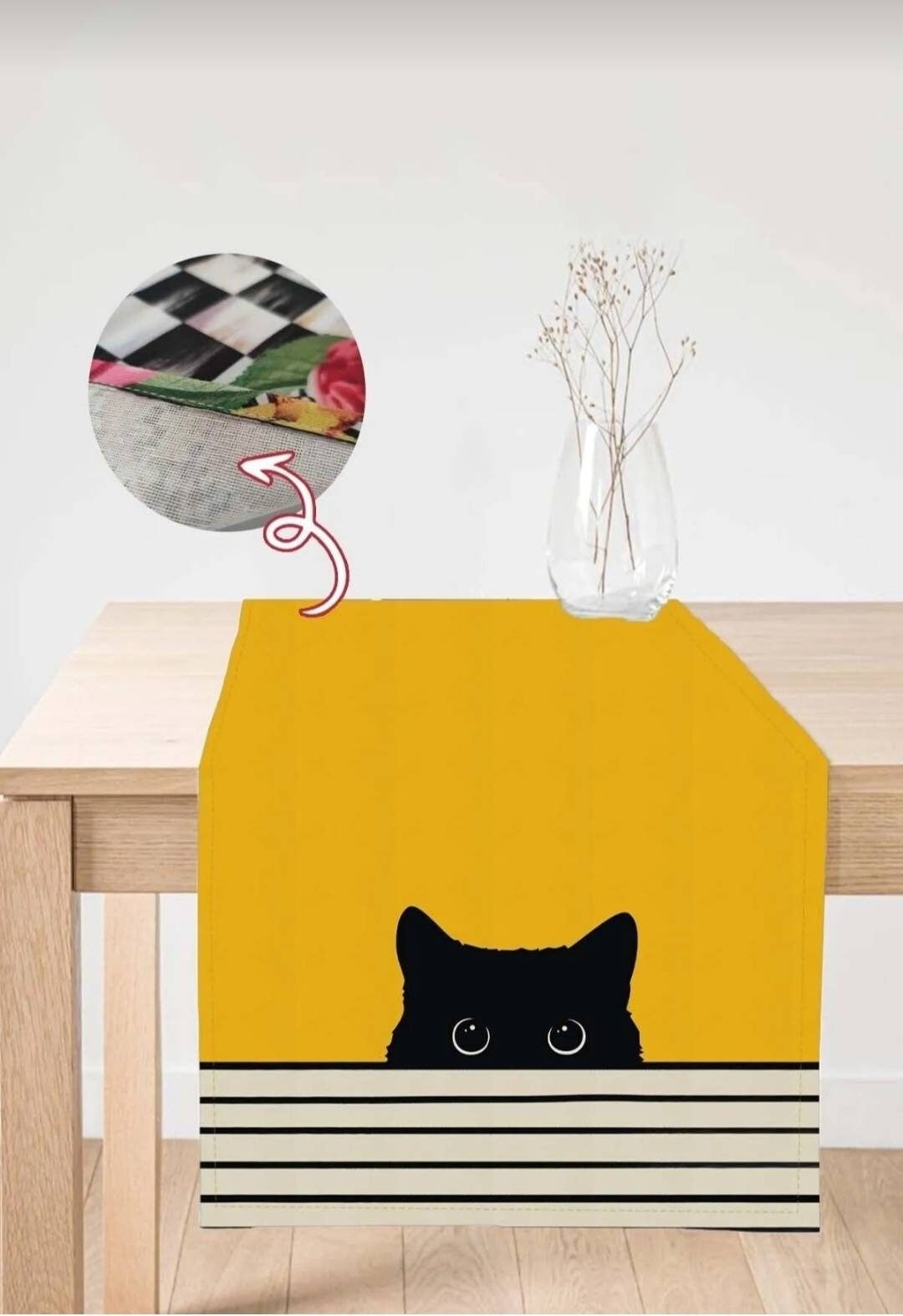 Cat Lover Gift Ideas, Cat Table Runners for Kitchen, Funny Home Gift