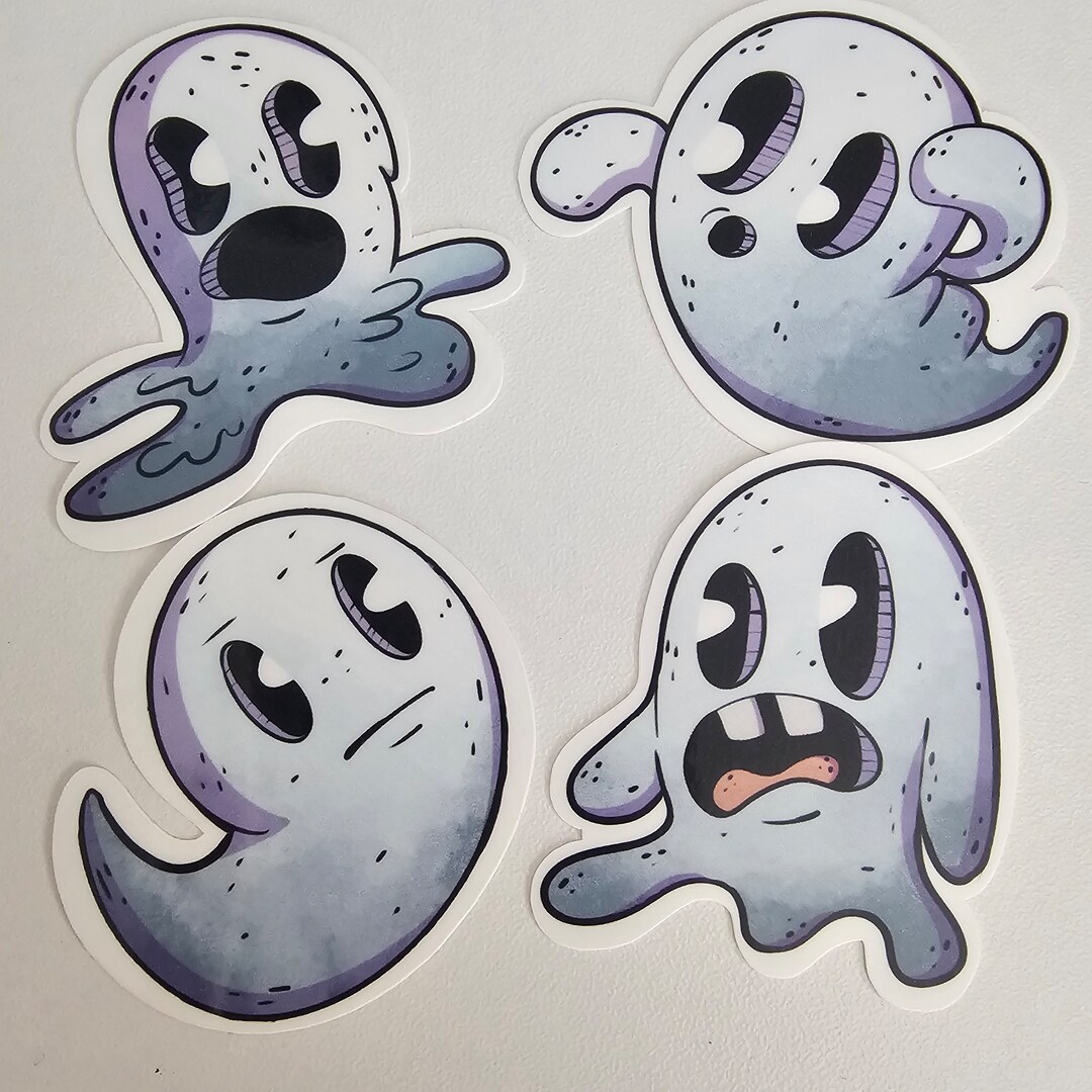 Silly Ghost Mini Sticker Pack // Glossy Laminated // Water Resistant ...