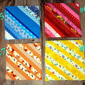 Handmade Quilted Potholder, Insulated Hot Pad, Bright Kitchen Decor,