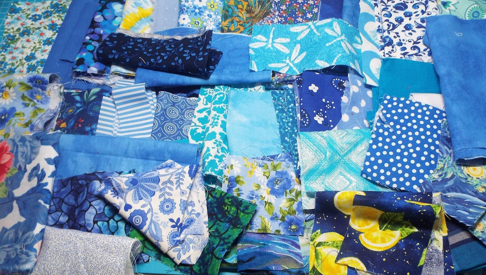 Cotton Fabric Scraps, by the Color Packs, Collage Making, Jewelry