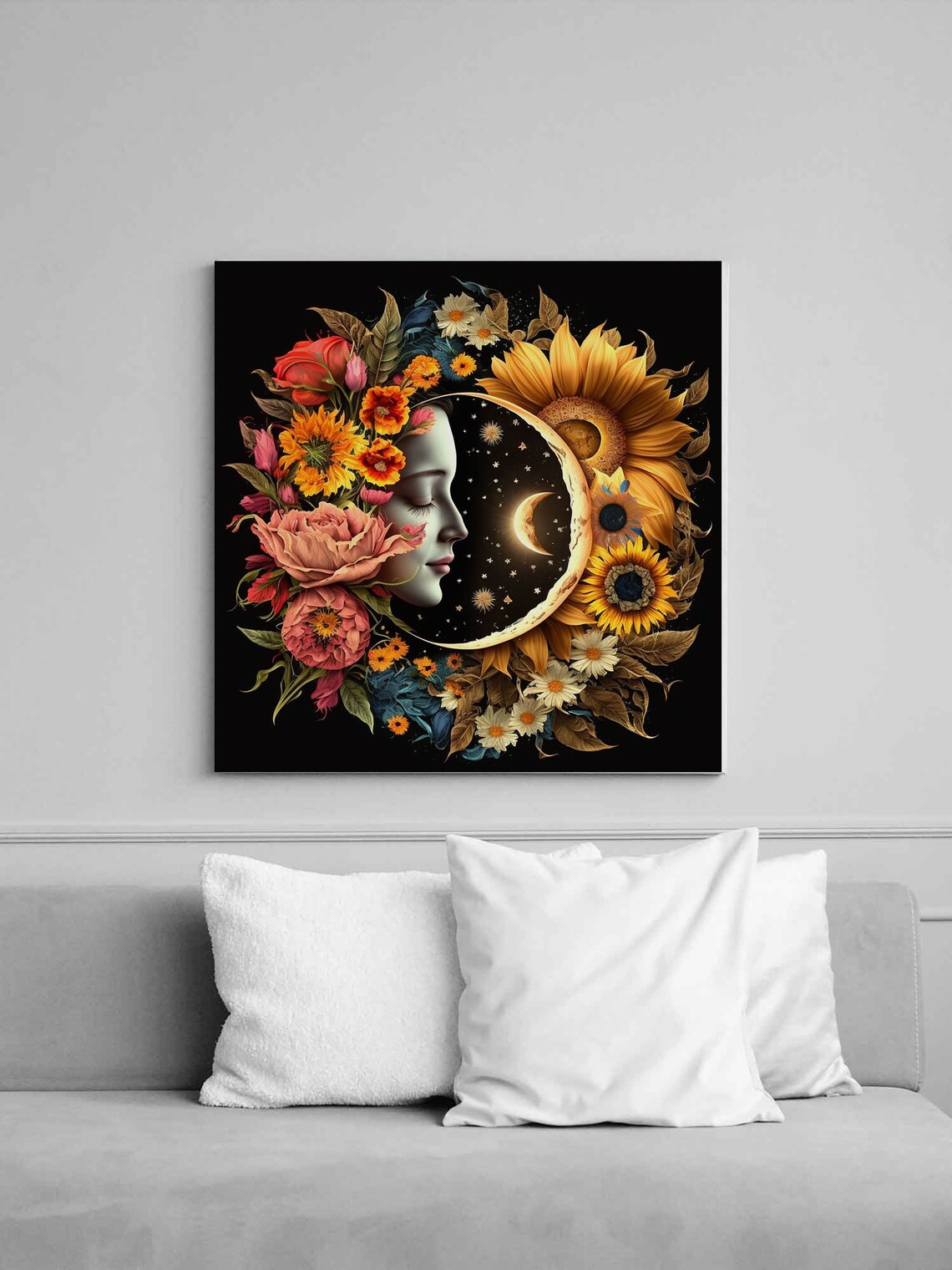 Celestial Sun Moon PNG Yin Yang Zodiac PNG Transparent Ying - Etsy