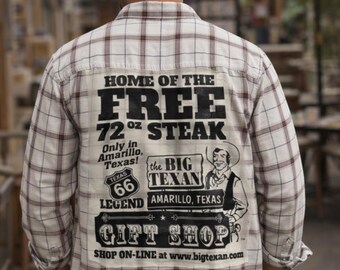 Flannel Shirt, Up-cycled, Texas style shirt, Men's or Ladies clothing